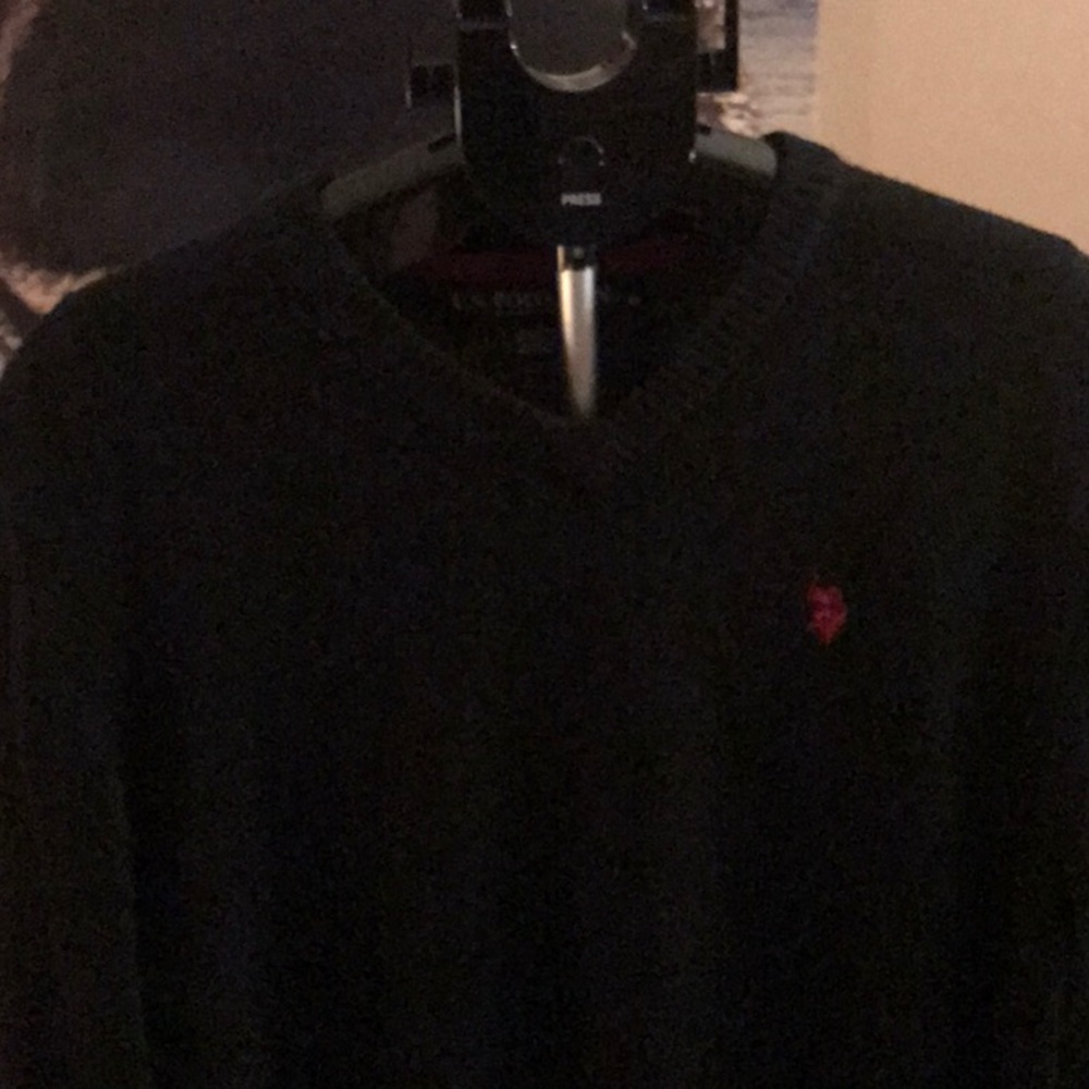 U.S. Polo Association Black wool v neck sweater